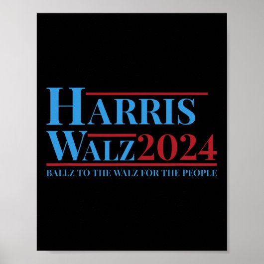 Walz 2024 Kamala Harris Tim Walz Campaign Funny Te Poster (Voorkant)