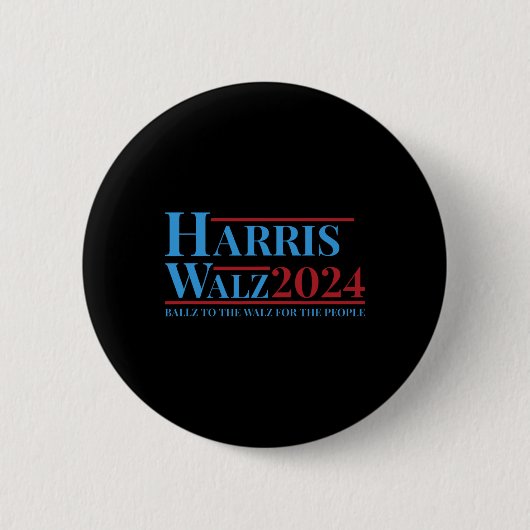 Walz 2024 Kamala Harris Tim Walz Campaign Funny Te Ronde Button 5,7 Cm (Voorkant)