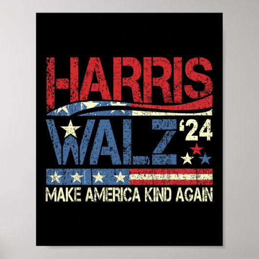 Walz 2024 Make America Kind Again Harris Waltz Quo Poster (Voorkant)