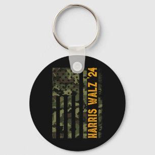 Walz 2024 Presidentsverkiezingen Kamala Camo Vlag Sleutelhanger
