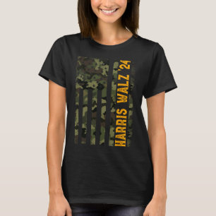 Walz 2024 Presidentsverkiezingen Kamala Camo Vlag T-shirt