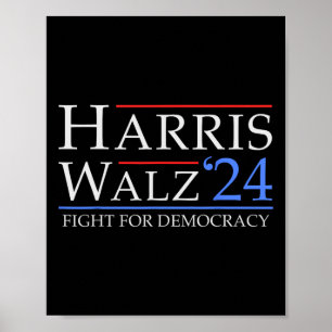 Walz 2024 Save Democracy 2024 Verkiezingen Funny H Poster