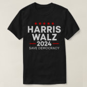 Walz 2024 Save Democracy Kamala Tim Walz Waltz 202 T-shirt (Design voorkant)