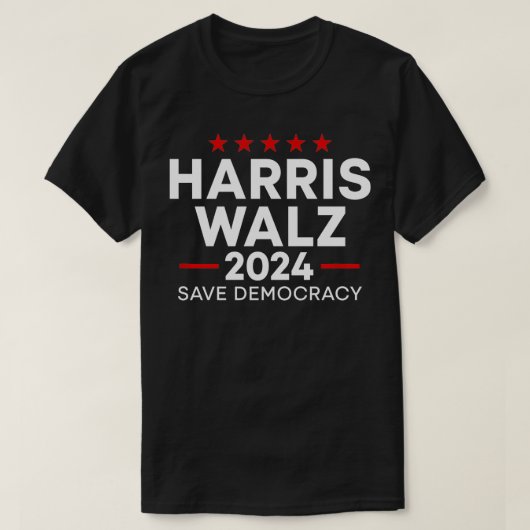 Walz 2024 Save Democracy Kamala Tim Walz Waltz 202 T-shirt (Design voorkant)