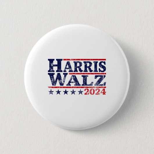 Walz 2024 Verkiezingen Kamala Harris Tim Waltz 202 Ronde Button 5,7 Cm (Voorkant)