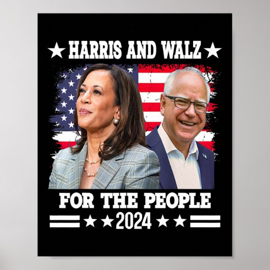 Walz 2024 Verkiezingen Kamala Harris Tim Waltz Poster (Voorkant)