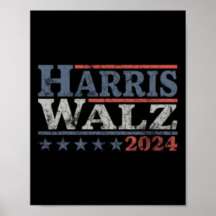 Walz 24 Verkiezing Kamala Harris Tim Waltz 24 3 Poster