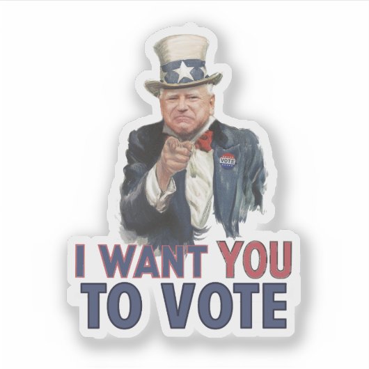 Walz - Ik wil dat je stemt Sticker (Voorkant)