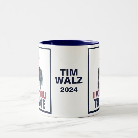 Walz - Ik wil dat je stemt Tweekleurige Koffiemok (Center)