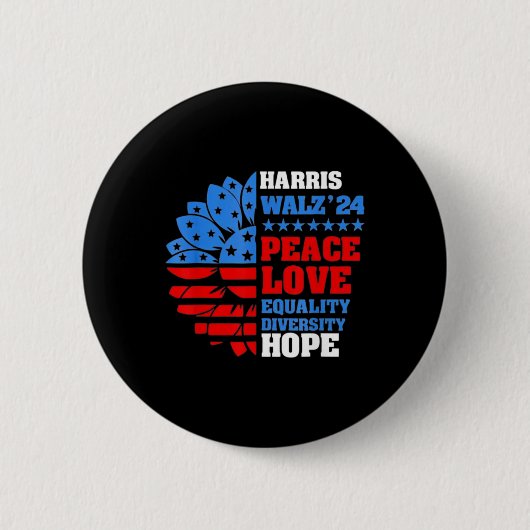 Walz Peace Love Equality Hope Diversity Ronde Button 5,7 Cm (Voorkant)