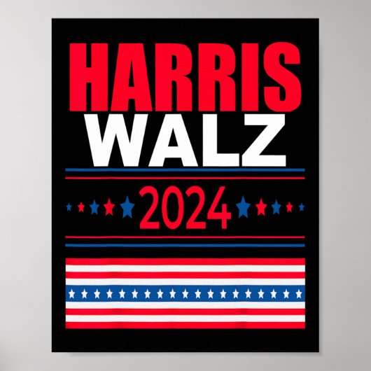 WAlzheimer 2024 Kamala en Tim President Campaign Poster (Voorkant)