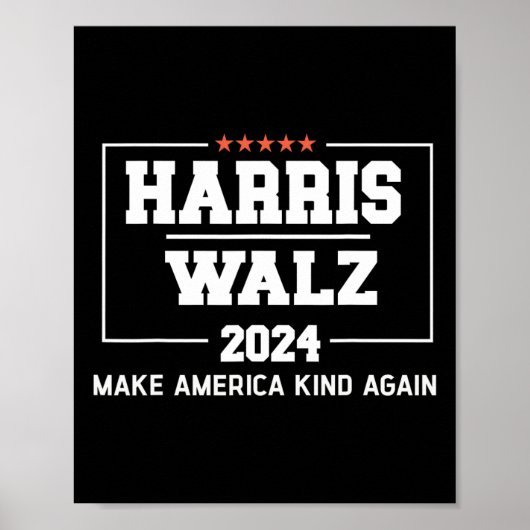 WAlzheimer 2024 Make America Kind Again Harris Wal Poster (Voorkant)