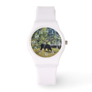 Walzwart Beer en bosweide Wildlife Foto Horloge