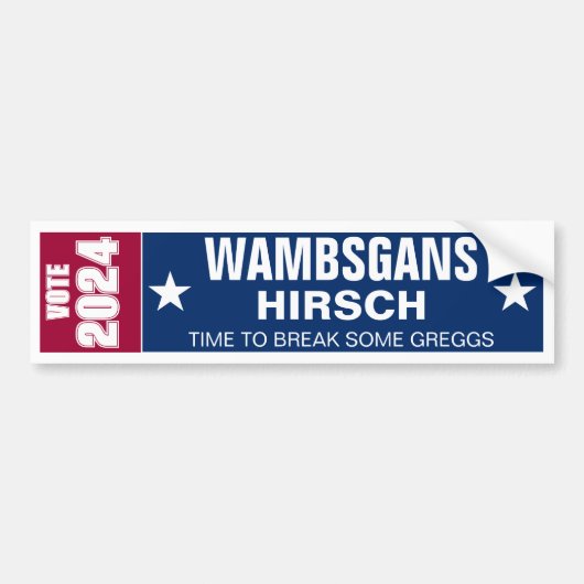 Wambsgans en Hirsch voor 2024 Bumpersticker (Voorkant)