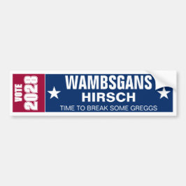 Wambsgans en Hirsch voor 2028 Bumpersticker