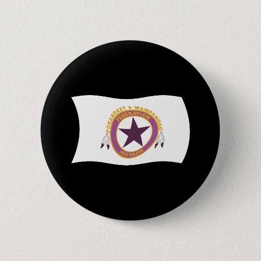 Wampanoag Stam Vlag Knop Ronde Button 5,7 Cm (Voorkant)