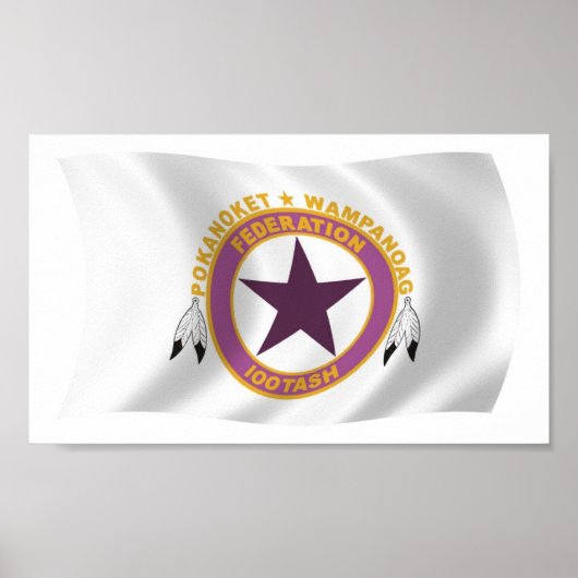 Wampanoag-stam Vlag Posterprint Poster (Voorkant)