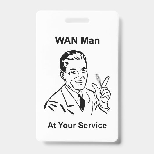 WAN Man Aan Uw Dienst Retro Tech Badge (Voorzijde)