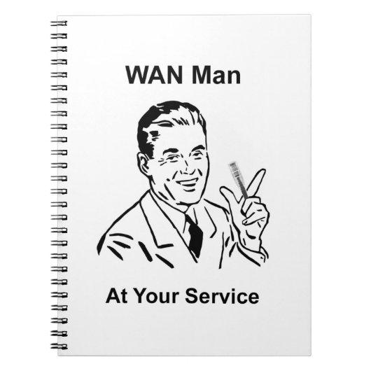 WAN Man Tot Uw Dienst Retro Tech Notitieboek (Voorkant)