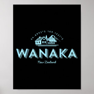 Wanaka Bergvakantie Skien Nieuw-Zeeland Poster