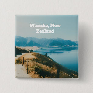 Wanaka-meer, Zuidereiland, Nieuw-Zeeland Vierkante Button 5,1 Cm