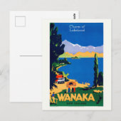 Wanaka New Zealand Vintage Poster 1930 Briefkaart (Voorkant / Achterkant)