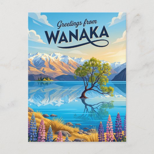 Wanaka Nieuw-Zeeland Briefkaart (Voorkant)