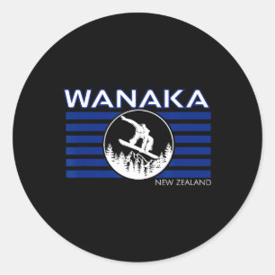 Wanaka Nieuw-Zeeland Snowboarden Nieuw-Zeelander S Ronde Sticker