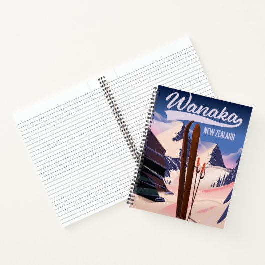 Wanaka Nieuw-Zeelands ski-poster Notitieboek (Binnen)