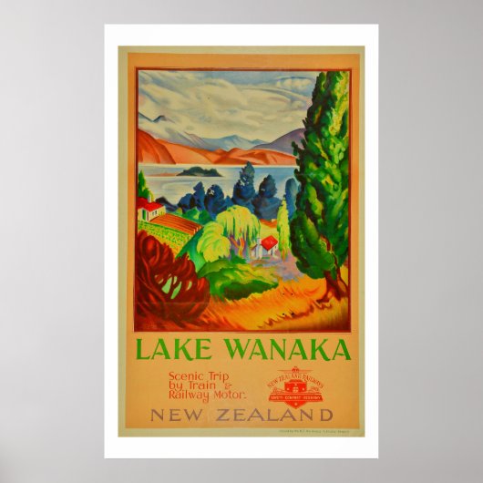  Wanaka Nieuw-Zeelandse reisposter Poster (Voorkant)