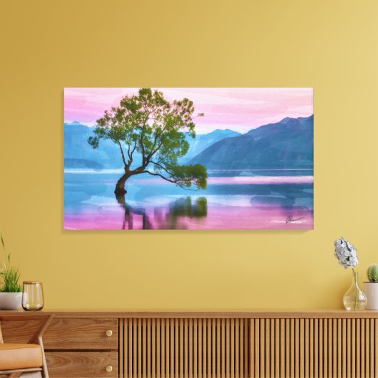 Wanaka Tree Nieuw-Zeeland Canvas Afdruk (Insitu (Woonkamer))