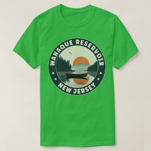 Wanaque Reservoir New Jersey zonsondergang T-shirt (Design voorkant)