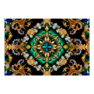 Wand poster met Braziliaans Kleuren Ontwerp