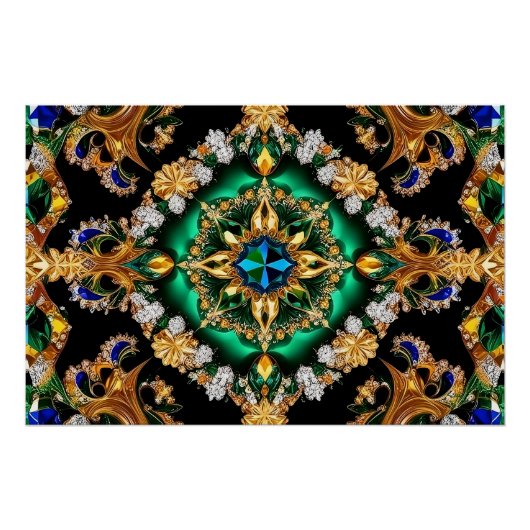 Wand poster met Braziliaans Kleuren Ontwerp (Voorkant)