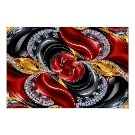 Wand poster met Duitse kleuren Design (Voorkant)