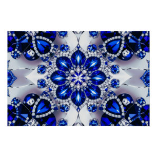 Wand poster met Wit Blauw Kleuren Ontwerp