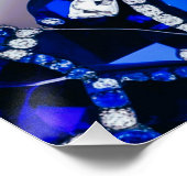 Wand poster met Wit Blauw Kleuren Ontwerp (Hoek)