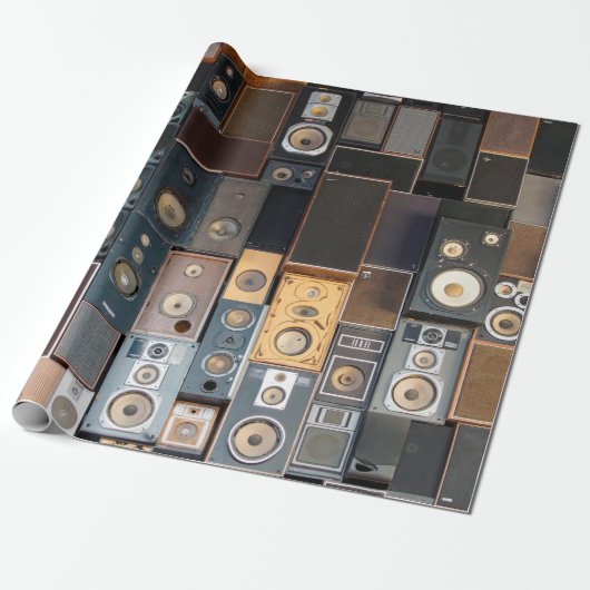 Wand van luidsprekers cadeaupapier (Uitgerold)