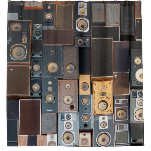 Wand van luidsprekers douchegordijn (Voorkant)