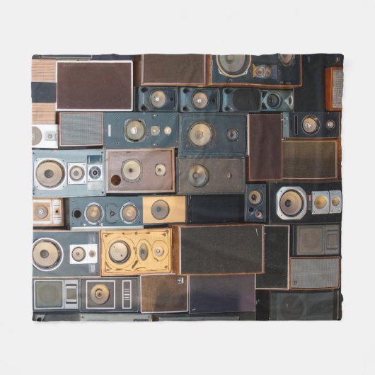 Wand van luidsprekers fleece deken (Voorkant (Horizontaal))