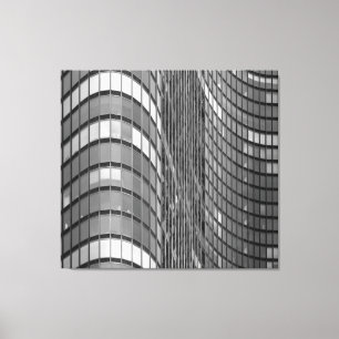 Wand van modern staal- en glasgordijn canvas afdruk