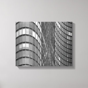 Wand van modern staal- en glasgordijn canvas afdruk