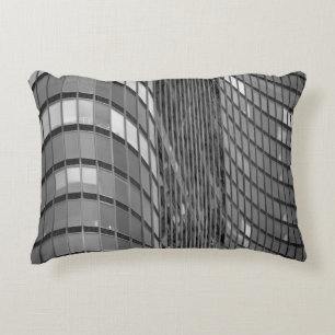 Wand van modern staal- en glasgordijn decoratief kussen