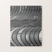 Wand van modern staal- en glasgordijn legpuzzel (Verticaal)