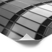 Wand van modern staal- en glasgordijn poster (Hoek)