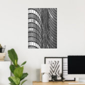 Wand van modern staal- en glasgordijn poster (Thuiskantoor)