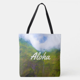 Wand van tranen, berg Waialeale, Hawaiian Beach Ba Tote Bag