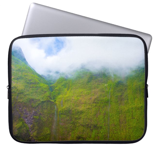 Wand van tranen, berg Waialeale, Kauai Wetsuit Laptop Sleeve (Voorkant)