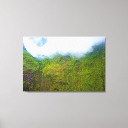 Wand van tranen, Mount Waialeale, Kauai, Hawaii Canvas Afdruk (Voorkant)