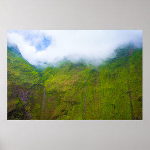 Wand van tranen, Mount Waialeale, Kauai, Hawaii Poster
